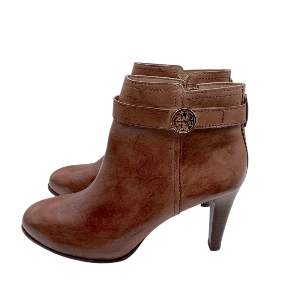 Tory Burch distressed Bristol Brown Ankle Booties with High Heel‎ size 10M